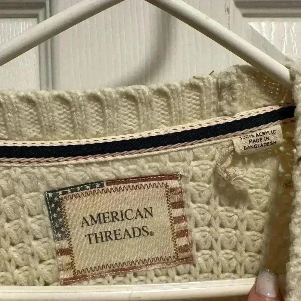 AMERICAN THREADS OVERSIZED BOYFRIEND CREAM LUXURY SWEATER